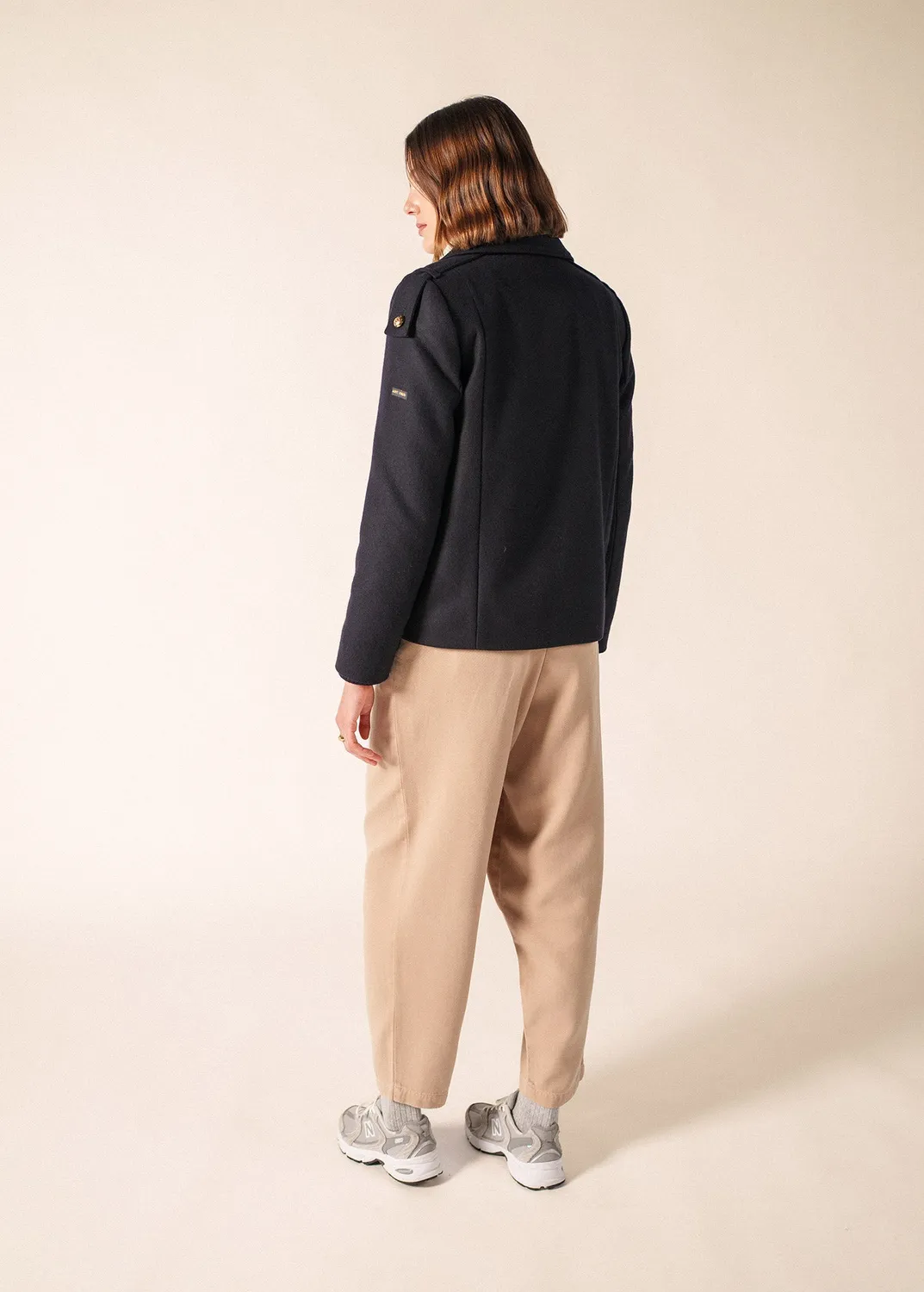 Saint James Ste Berthille manteau navy laine T36-T52