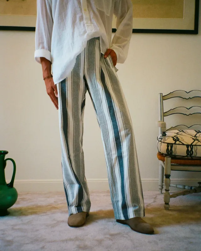 Erevan Capon Rayures Navy pantalon rayé été