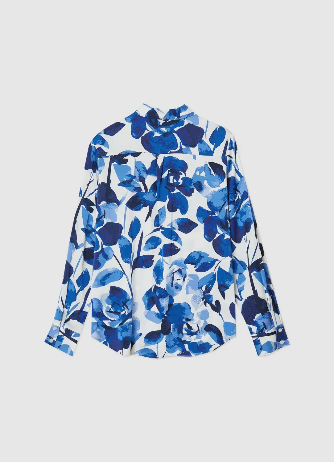 Calliope chemise satinée fleurs femme manches longues