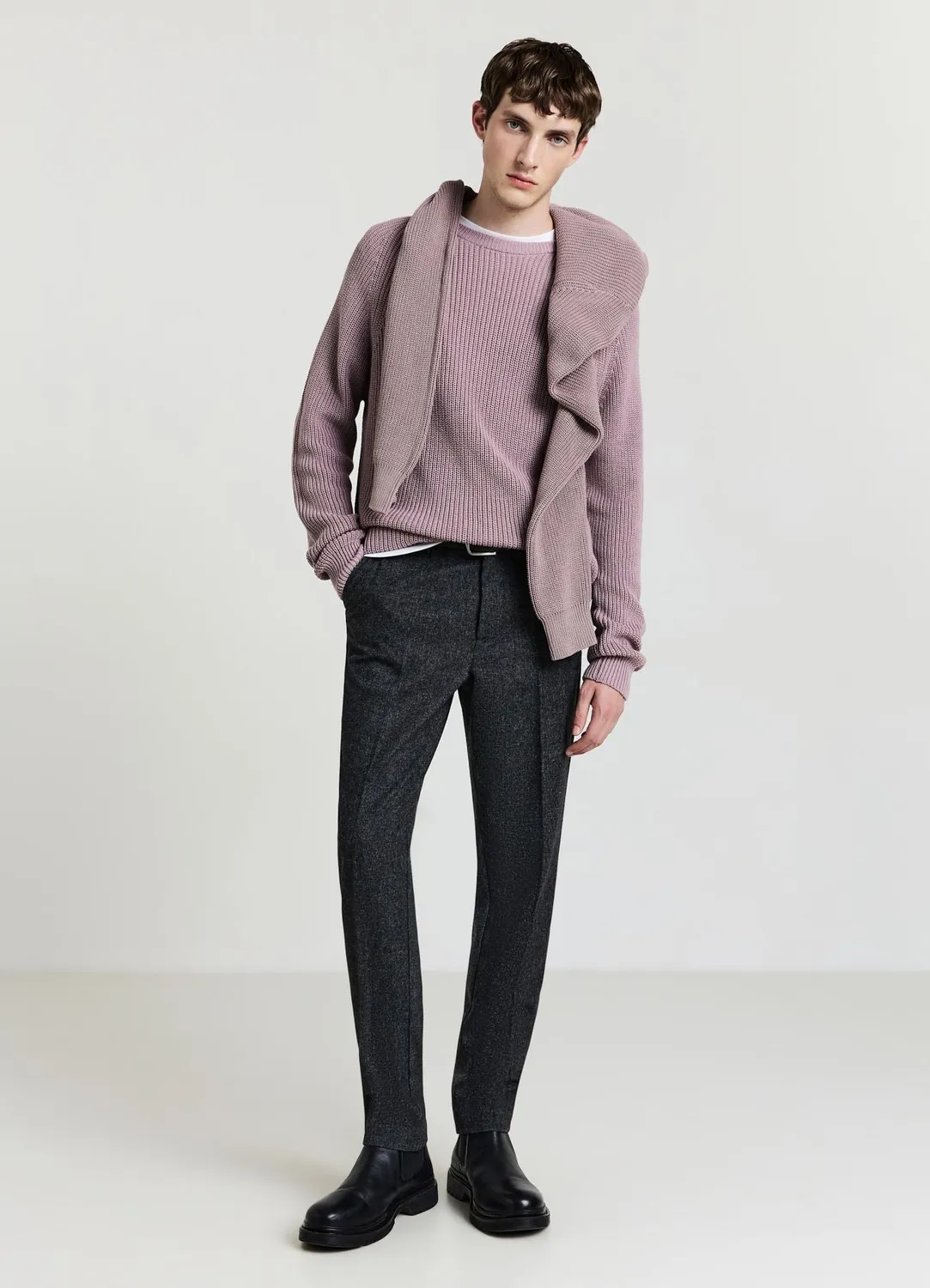 Calliope Pantalon chino homme poivre et sel