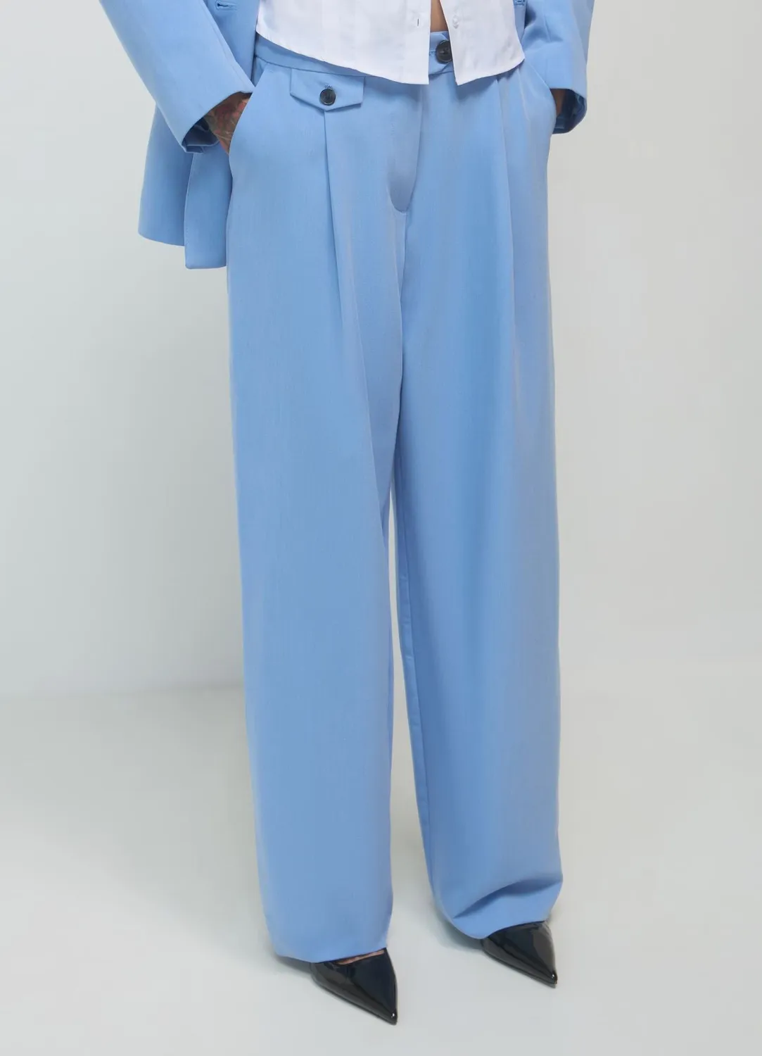 Calliope Pantalon palazzo à pinces femme fluide