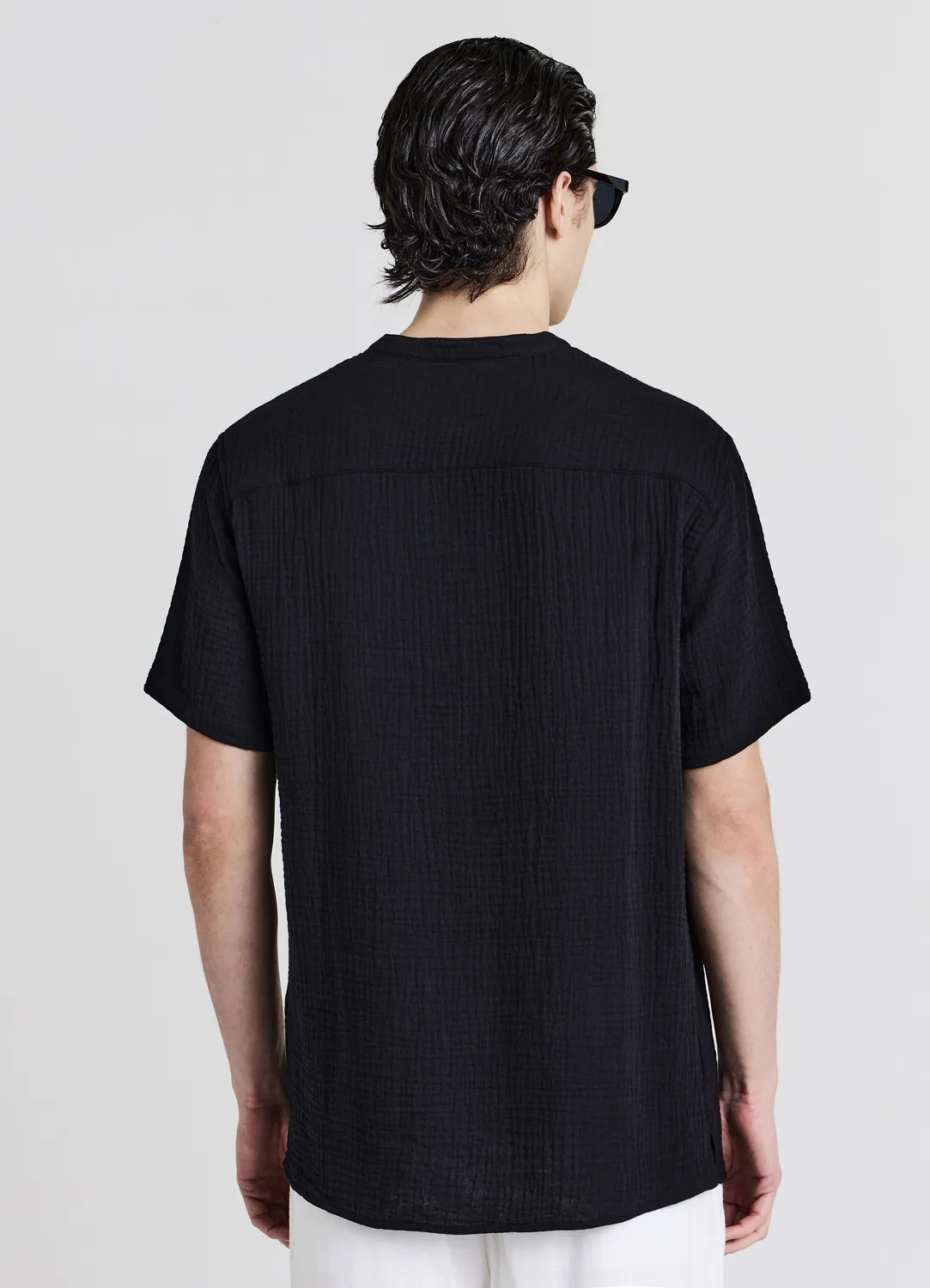 Calliope chemise homme coton gaufré manches courtes