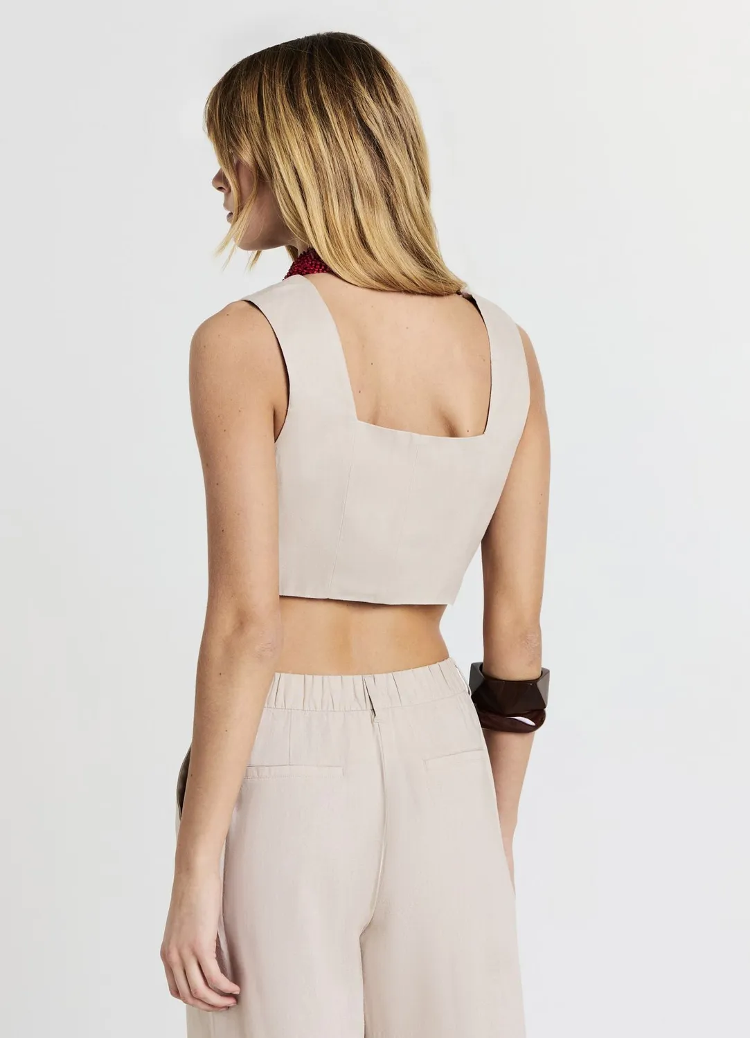 Calliope top court femme à boutons crop