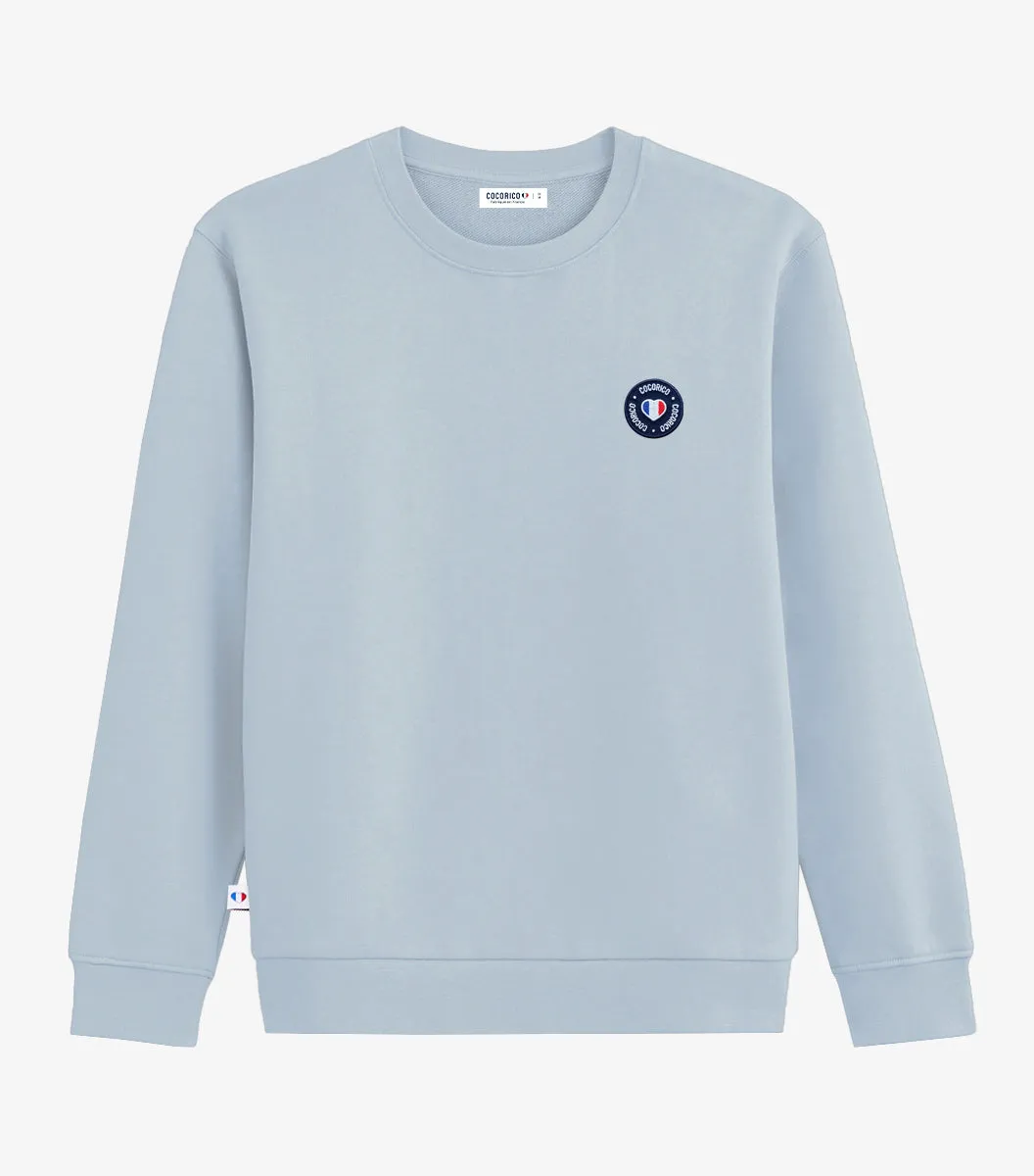 Cocorico Blason sweat homme ciel coton coupe droite