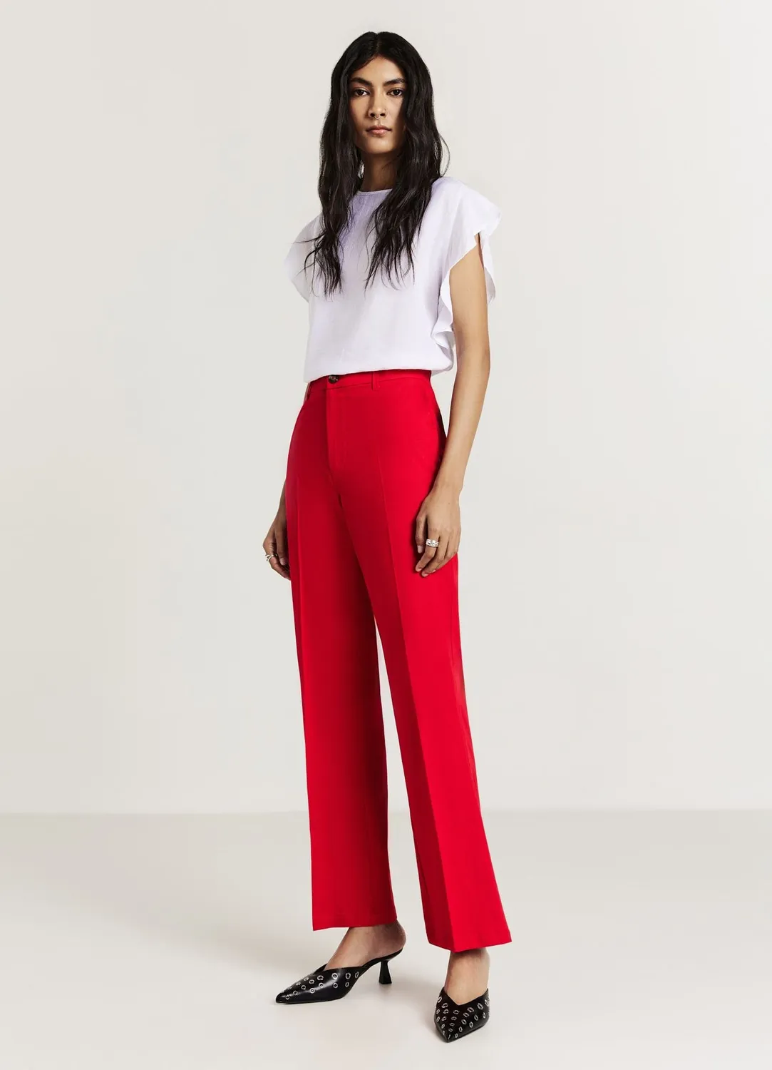 Calliope pantalon flare coton femme uni