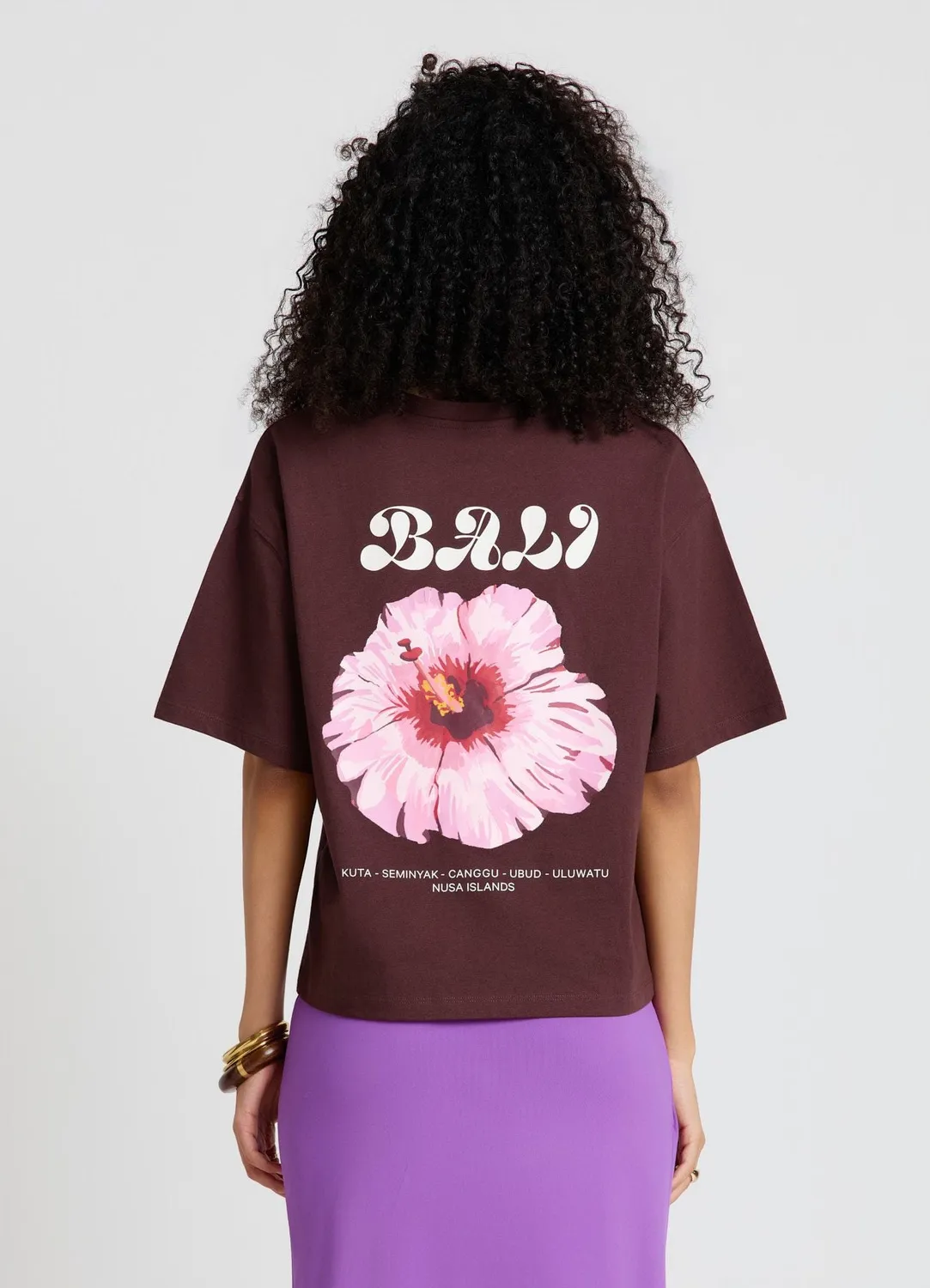 Calliope t-shirt Bali fleur femme ample manches courtes