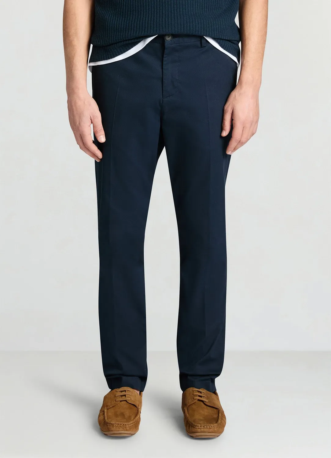 Calliope pantalon chino homme regular uni bouton