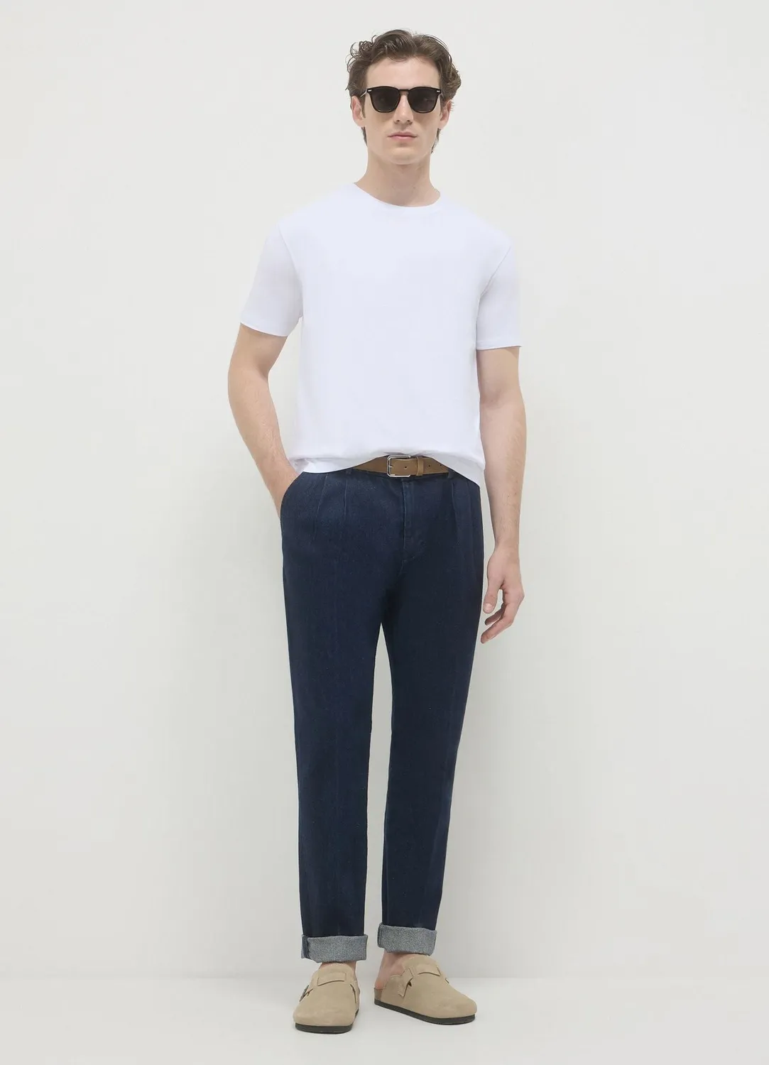 Calliope Tee-shirt homme coton uni manches courtes
