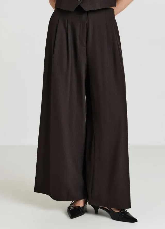 Calliope pantalon crop large chevron femme bureau