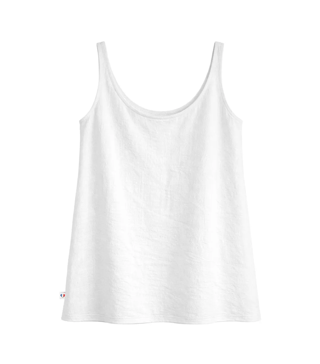 Cocorico Intemporel débardeur femme blanc 100% lin