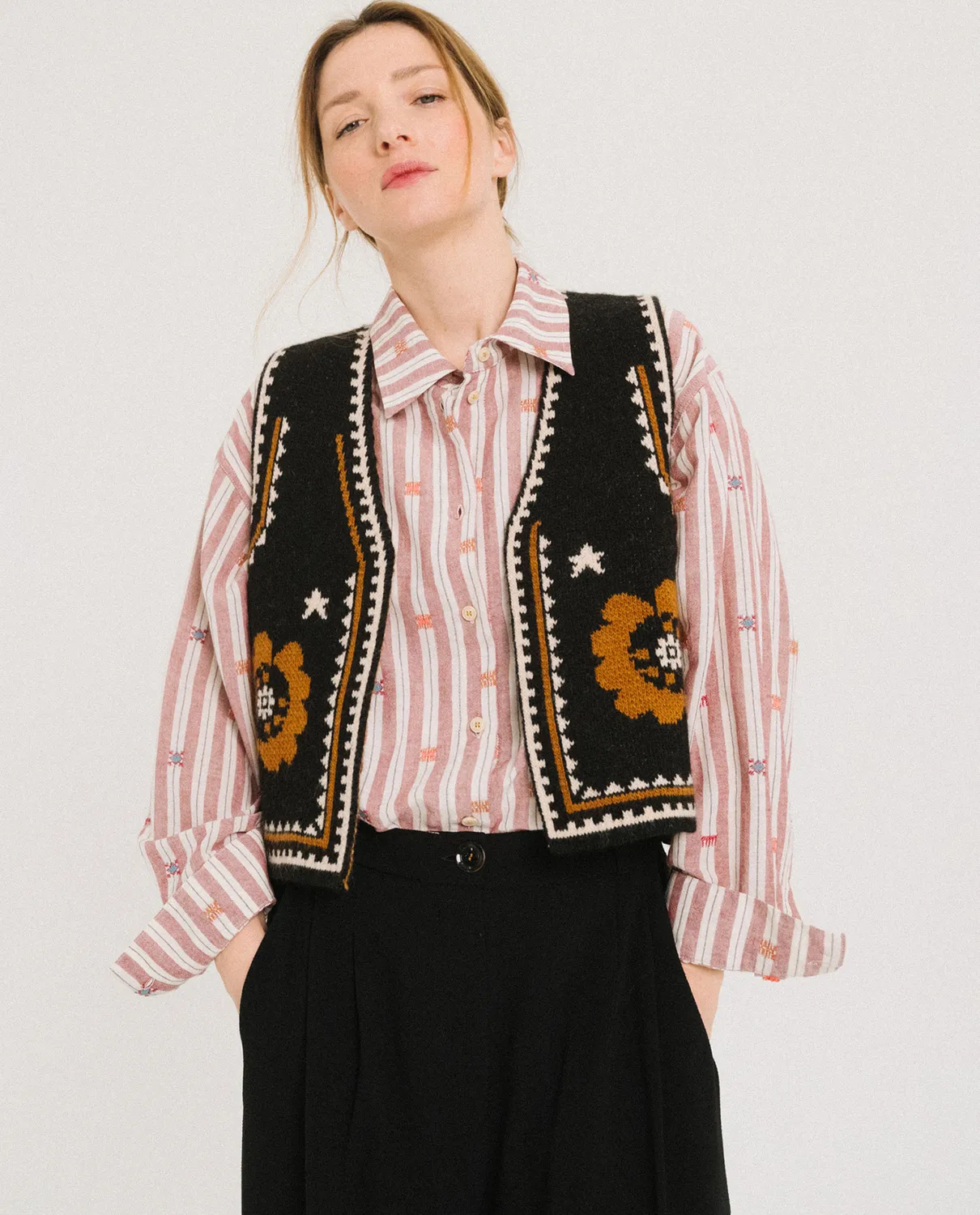 Tinsels Frida gilet laine noir