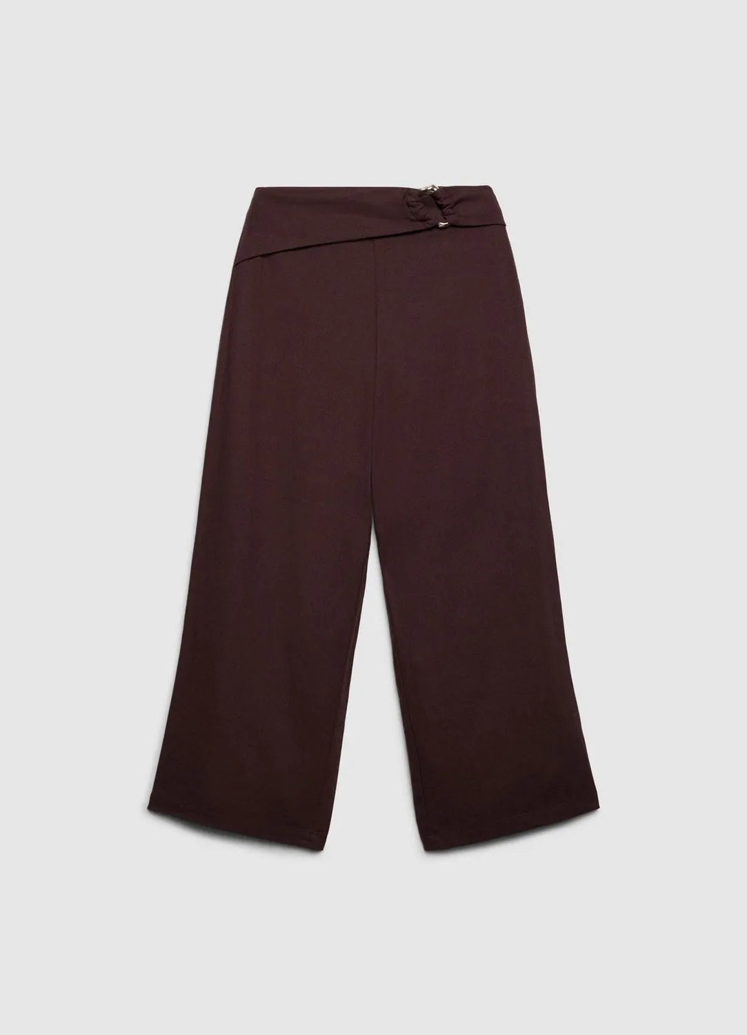 Calliope pantalon culotte lin femme boucle métal