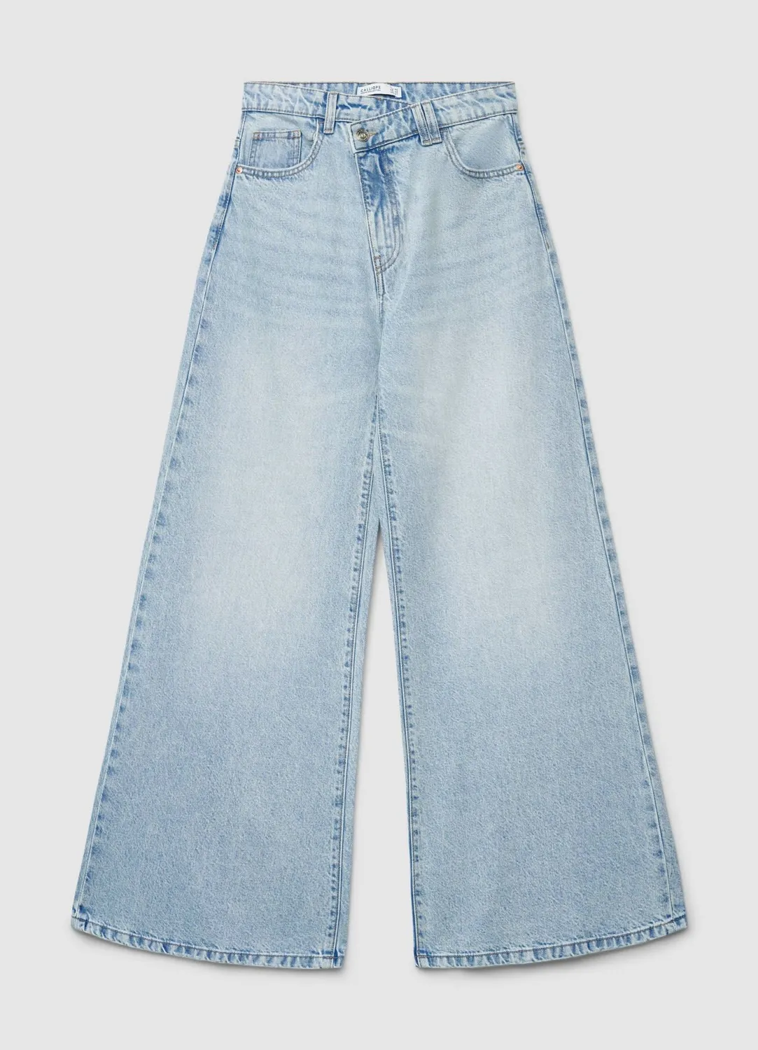 Calliope jean wide leg femme taille haute délavé
