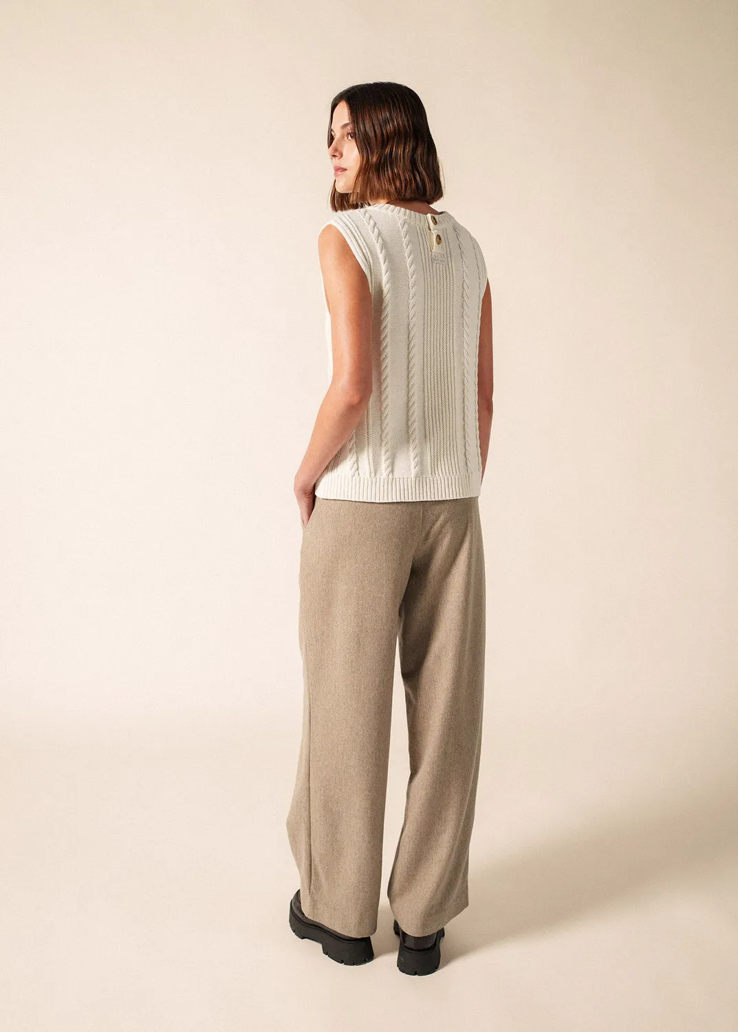 Saint James Val d'Azun pull écume sans manches coton