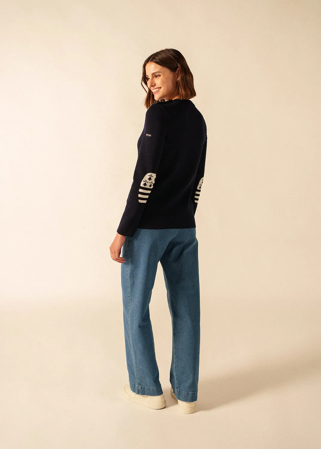 Saint James Brégançon pull marin navy-multico 100% laine