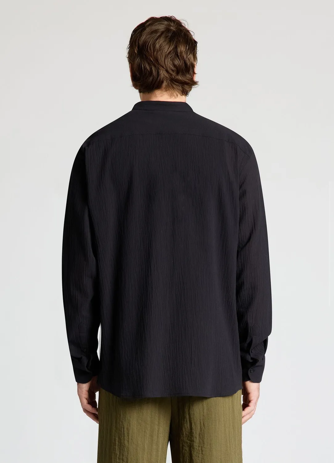 Calliope chemise homme col coréen uni manches longues
