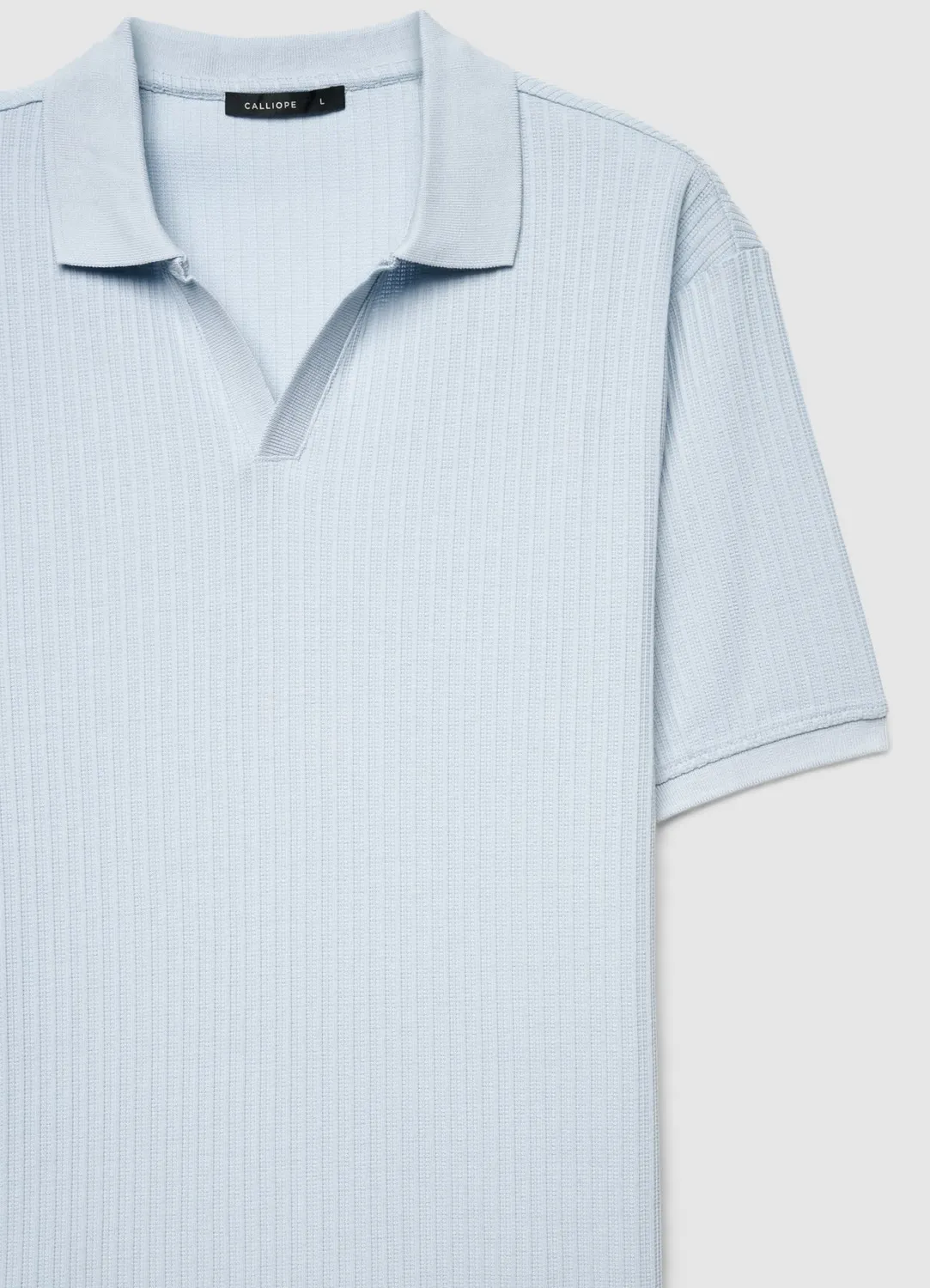 Calliope polo cotele homme col V manches courtes uni
