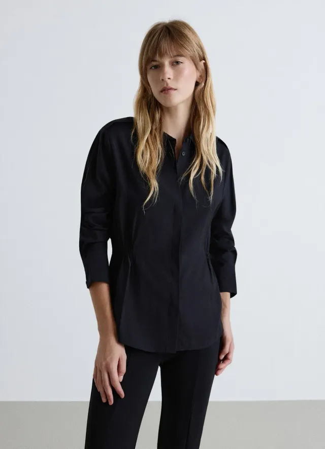 Calliope chemise femme S cintrée boutons cachés