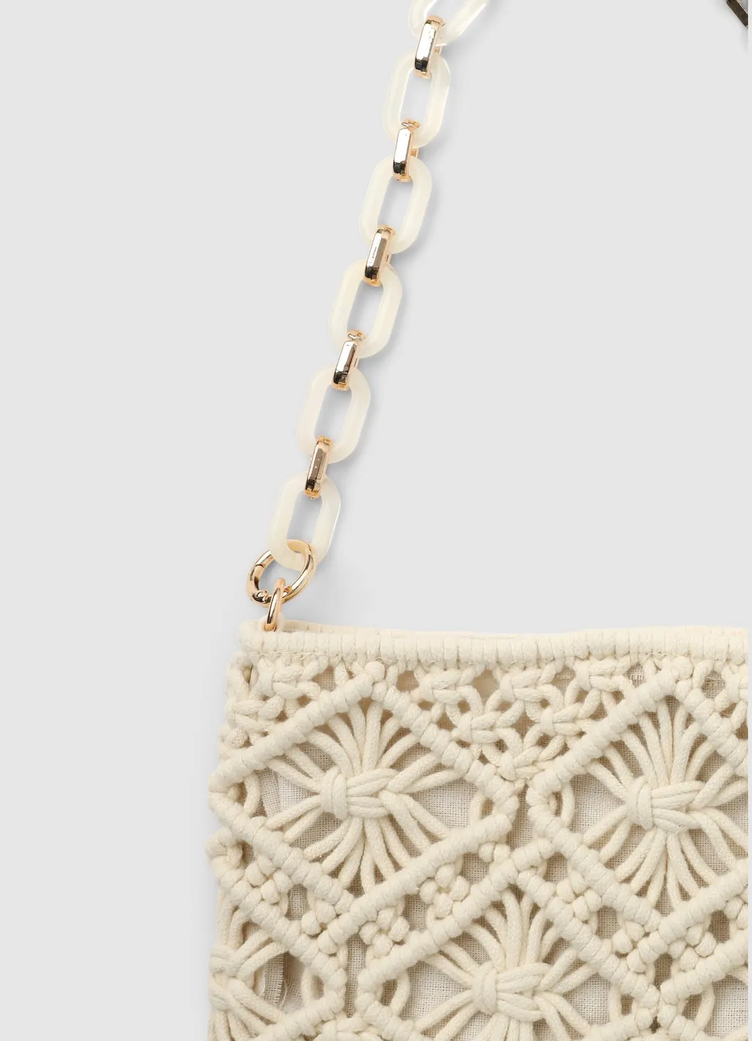 Calliope Sac tressé femme chaîne dorée compact