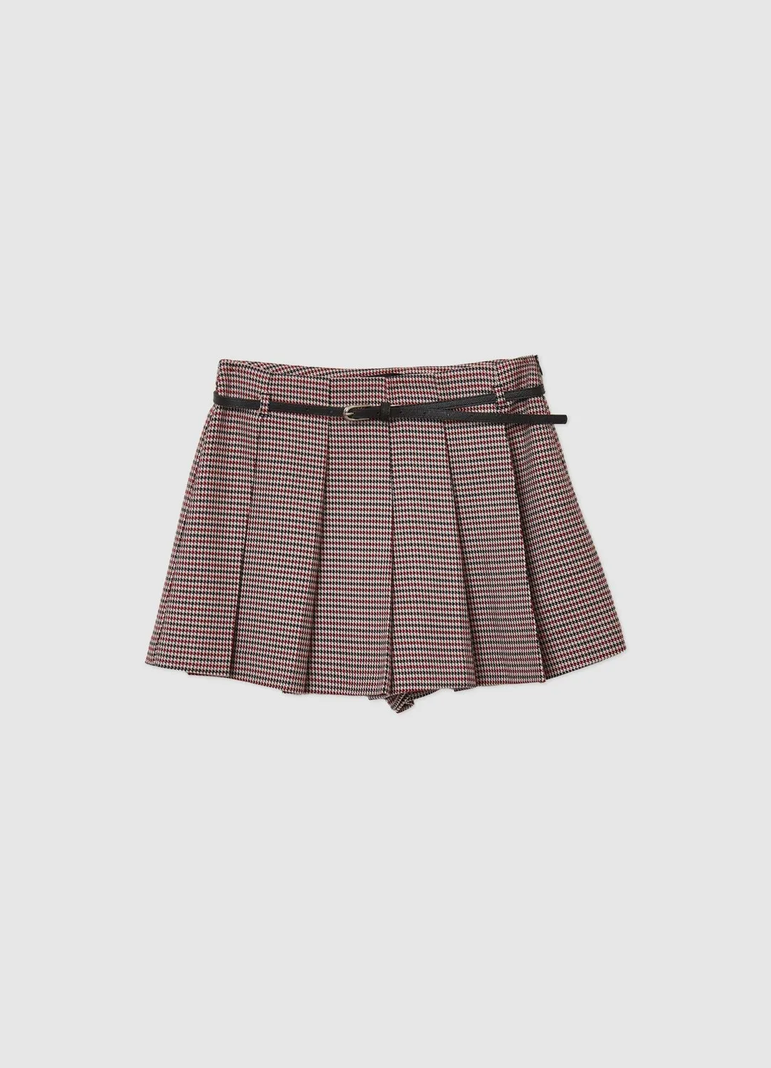Calliope jupe-short plissée femme pied-de-poule ceinture