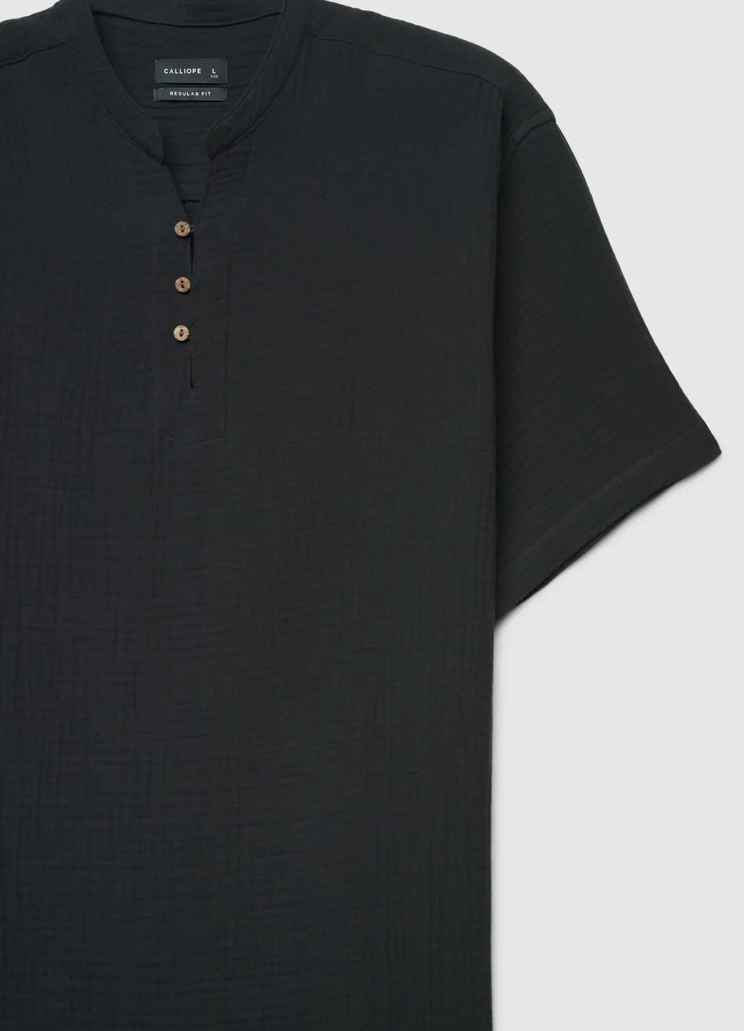 Calliope chemise homme col coréen manches courtes