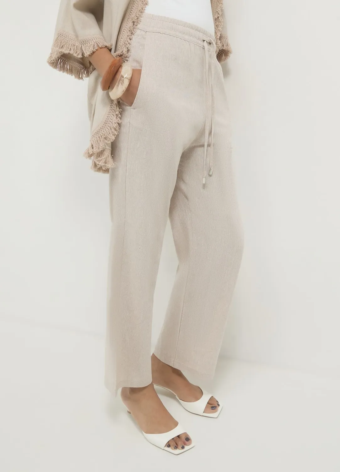 Calliope jogger lin femme pantalon fluide uni