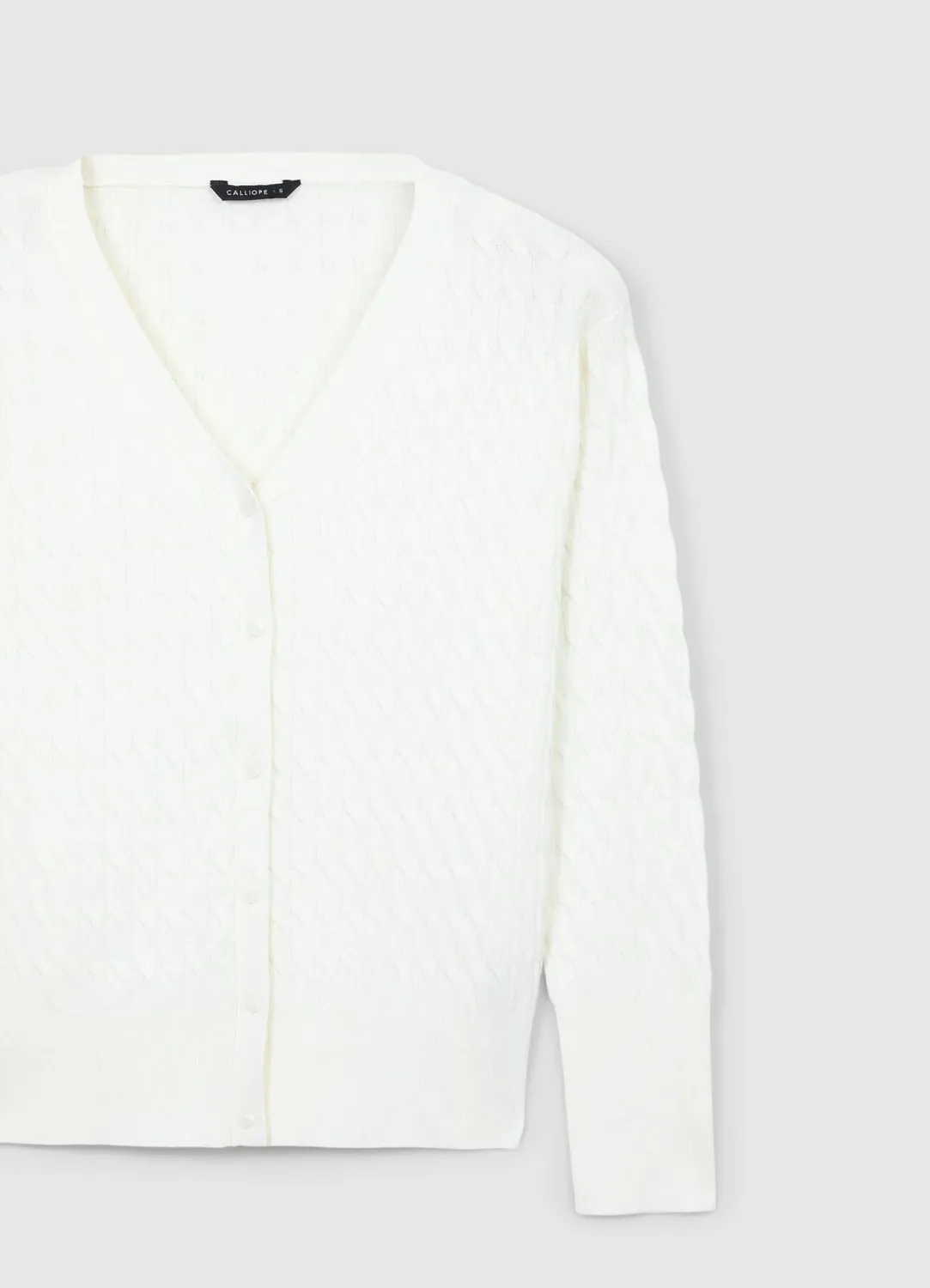 Calliope Cardigan tressé gilet femme col V boutons