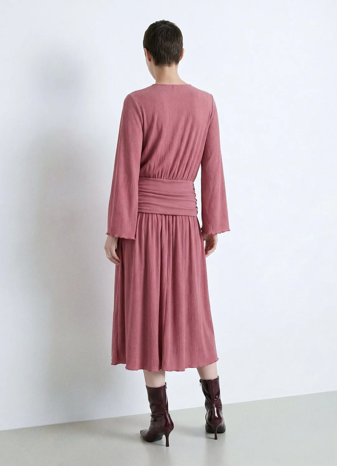 Calliope robe longue froncée femme unie