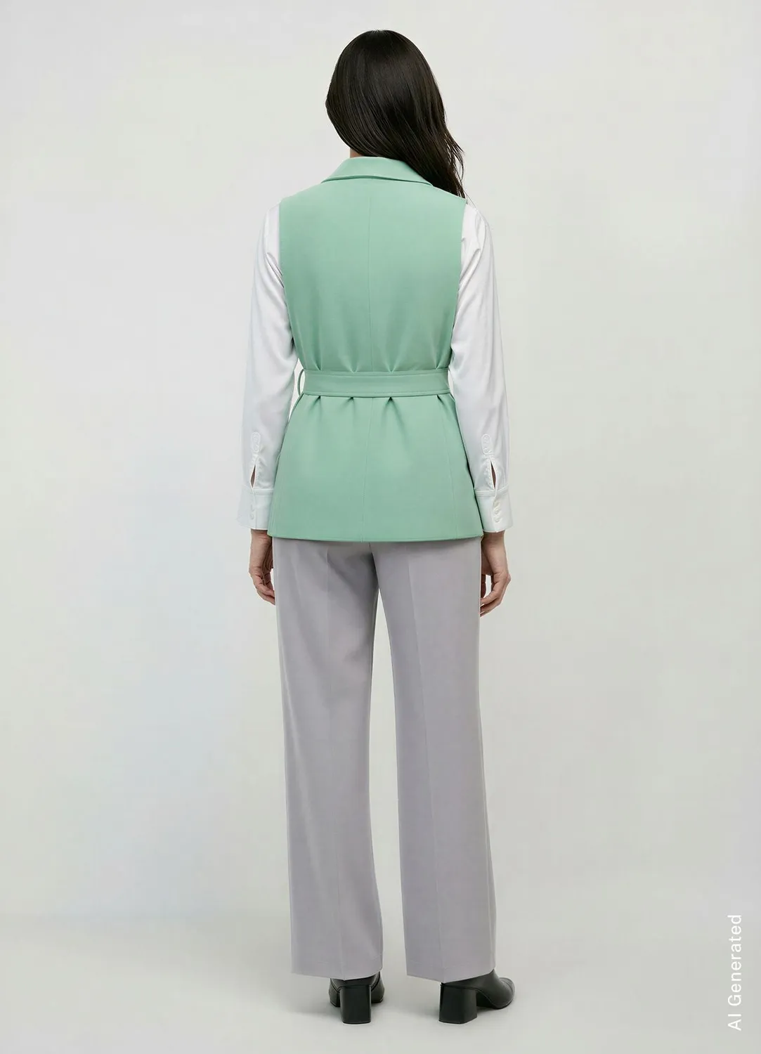 Calliope gilet double boutonnage femme avec ceinture