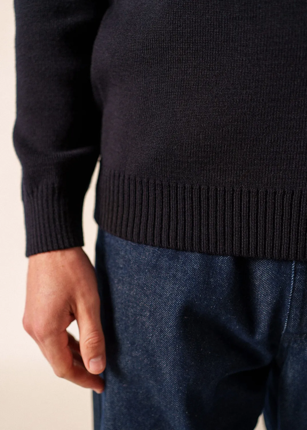 Saint James Cancale pull marin navy 100% laine