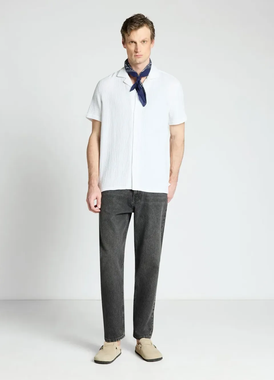 Calliope chemise bowling unie homme