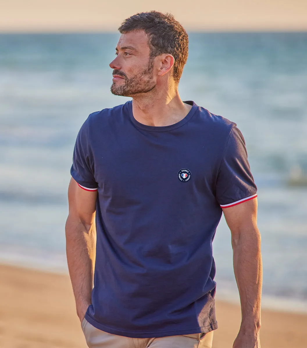 Cocorico Supporter T-Shirt Homme Marine Blason – Coton