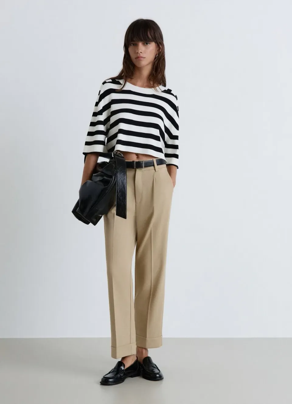 Calliope pantalon taille haute elastique uni femme