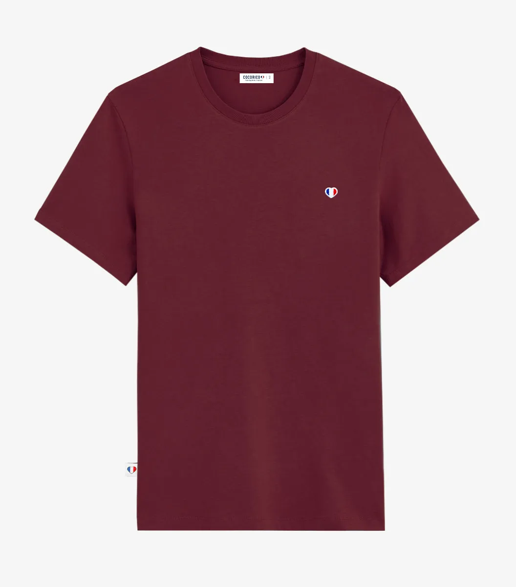 Cocorico Iconique t-shirt homme bordeaux coton