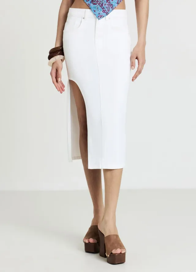 Calliope Jupe midi denim fendue femme 5 poches