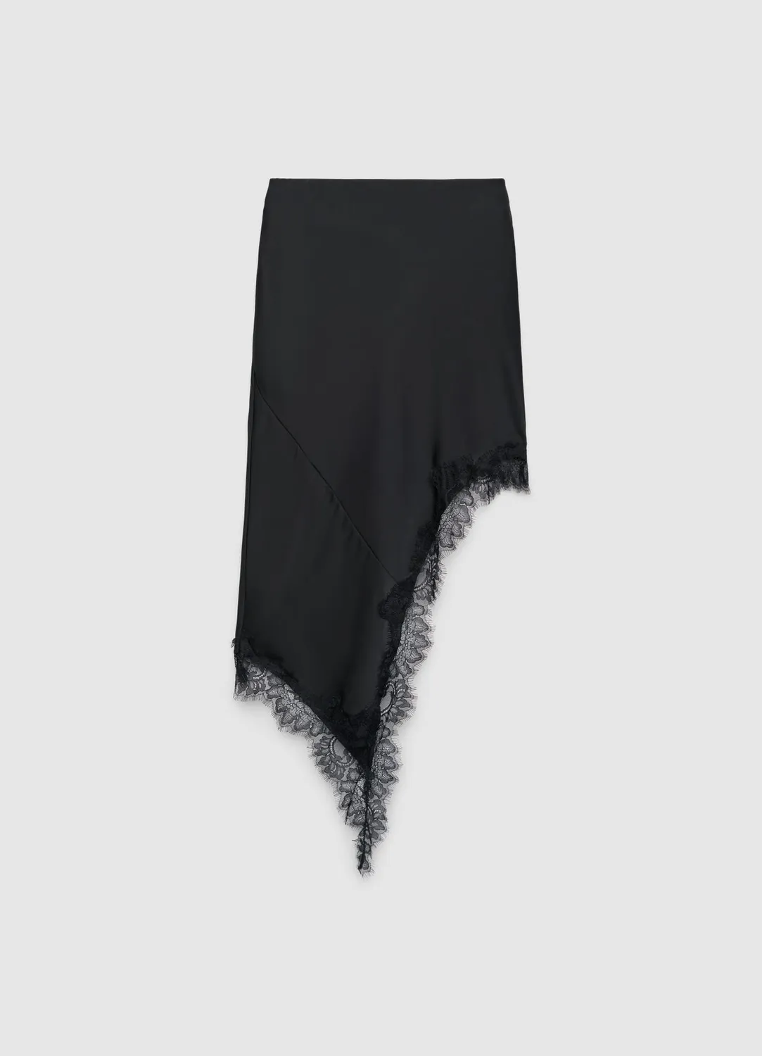 Calliope jupe femme asymétrique satin dentelle