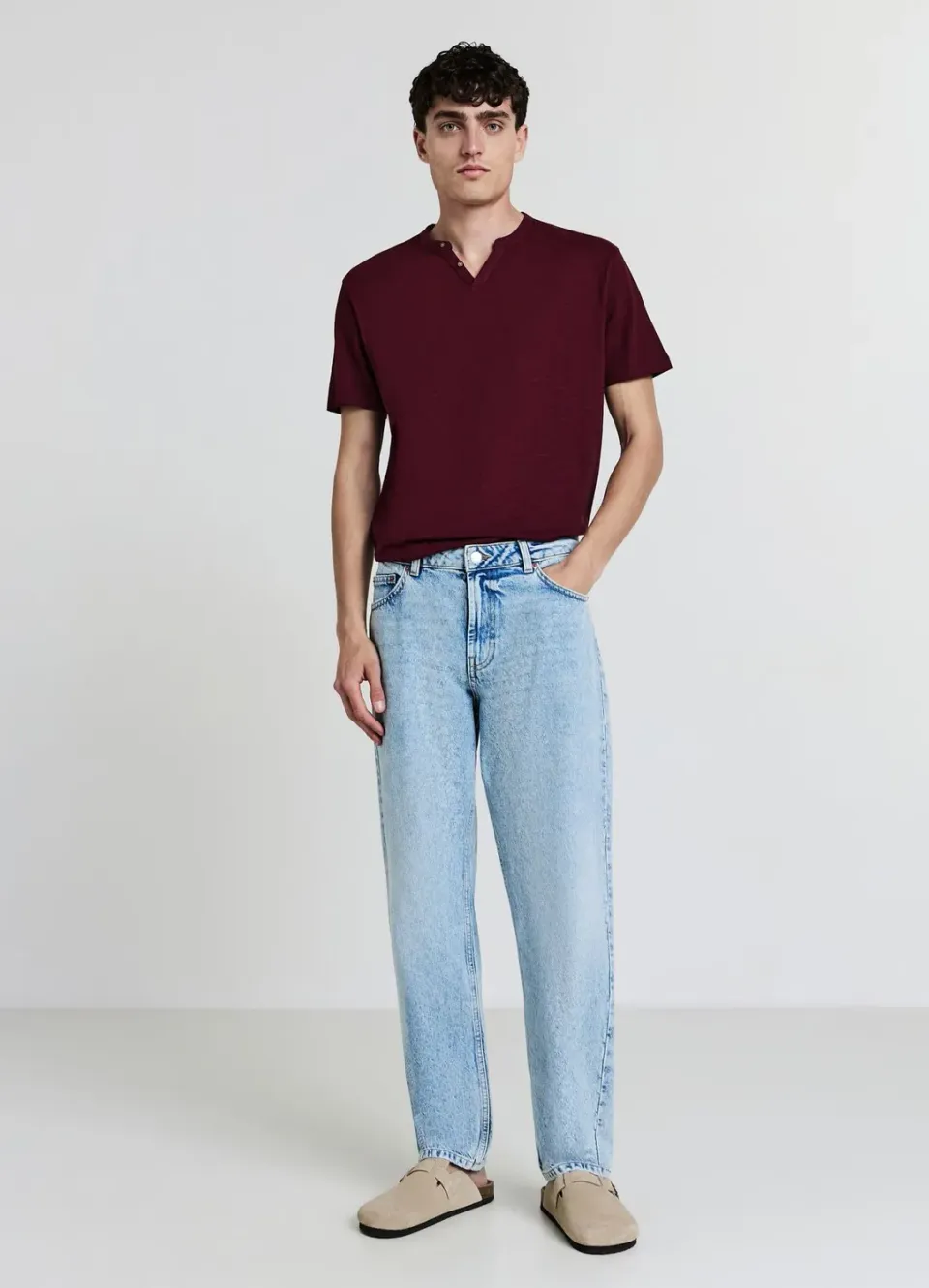 Calliope Serafino t-shirt homme coton uni