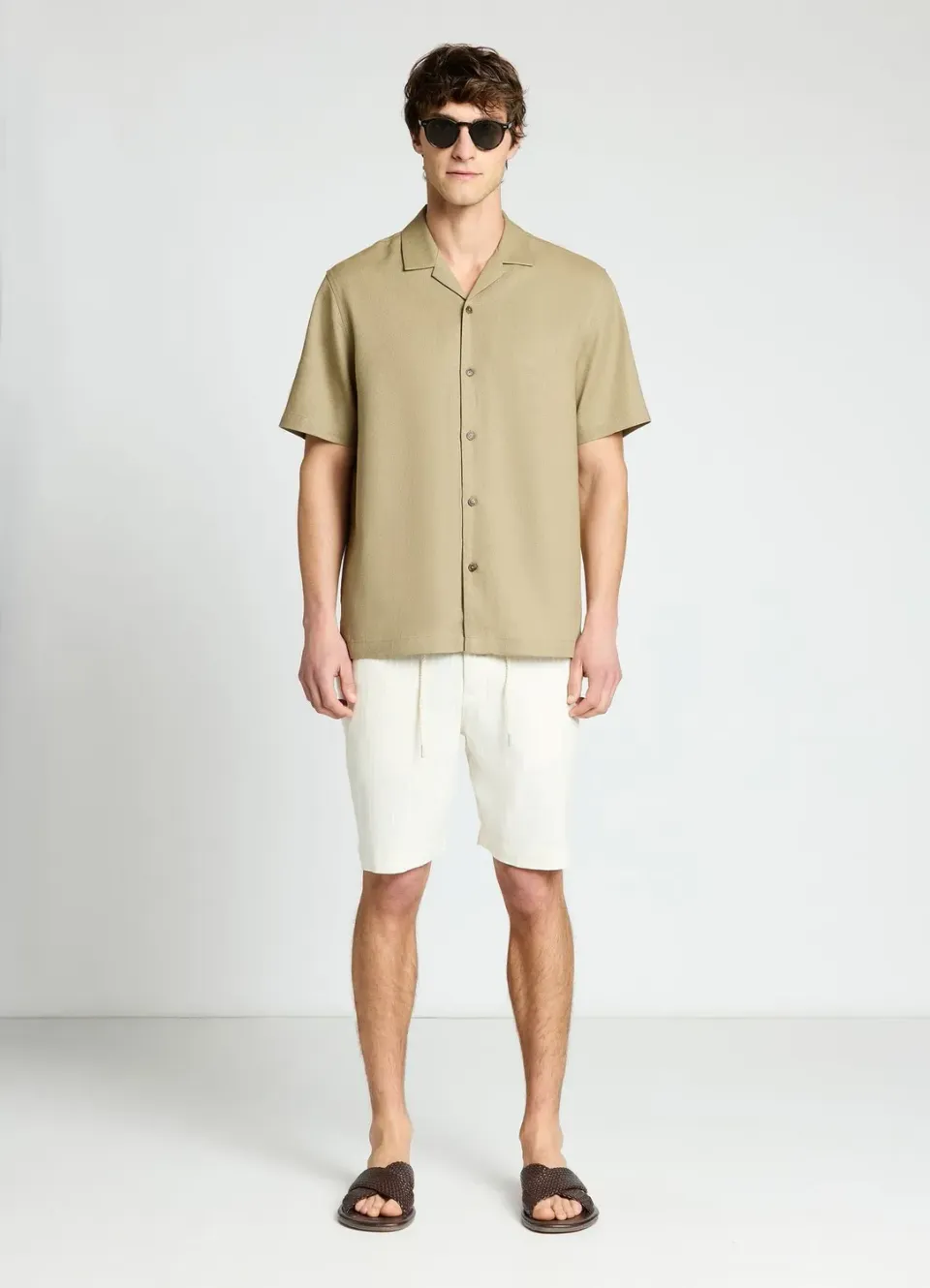 Calliope chemise bowling homme lin manches courtes relaxed