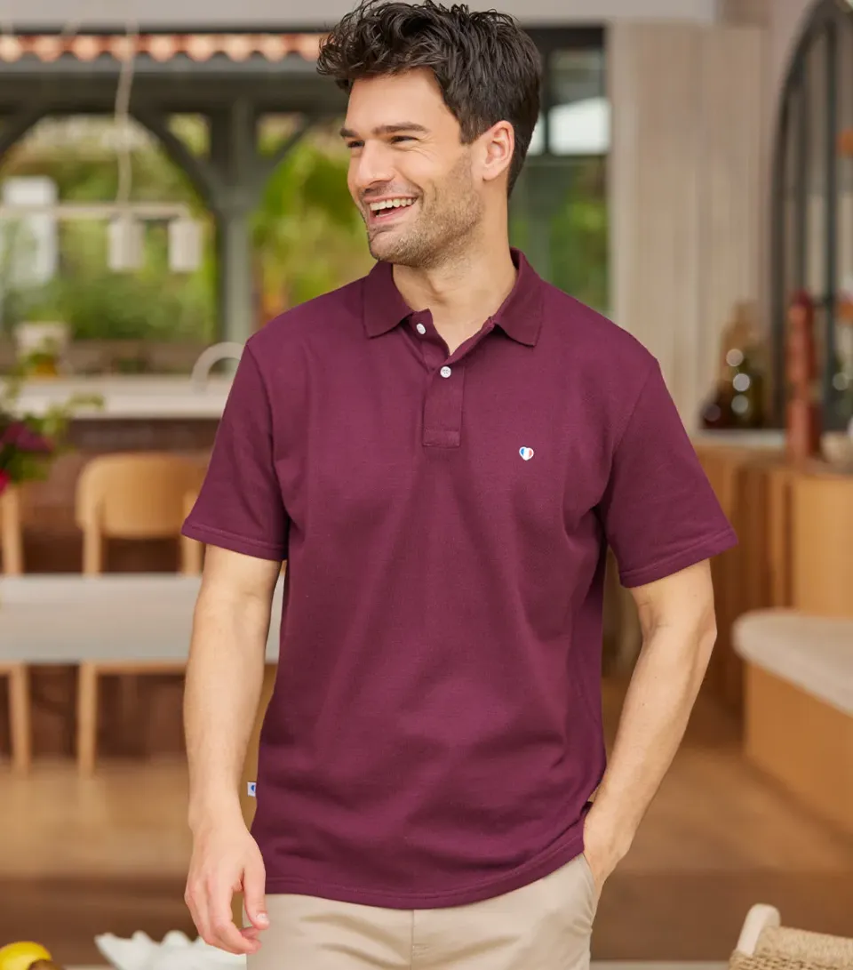 Cocorico Iconique Bordeaux polo homme bordeaux coton