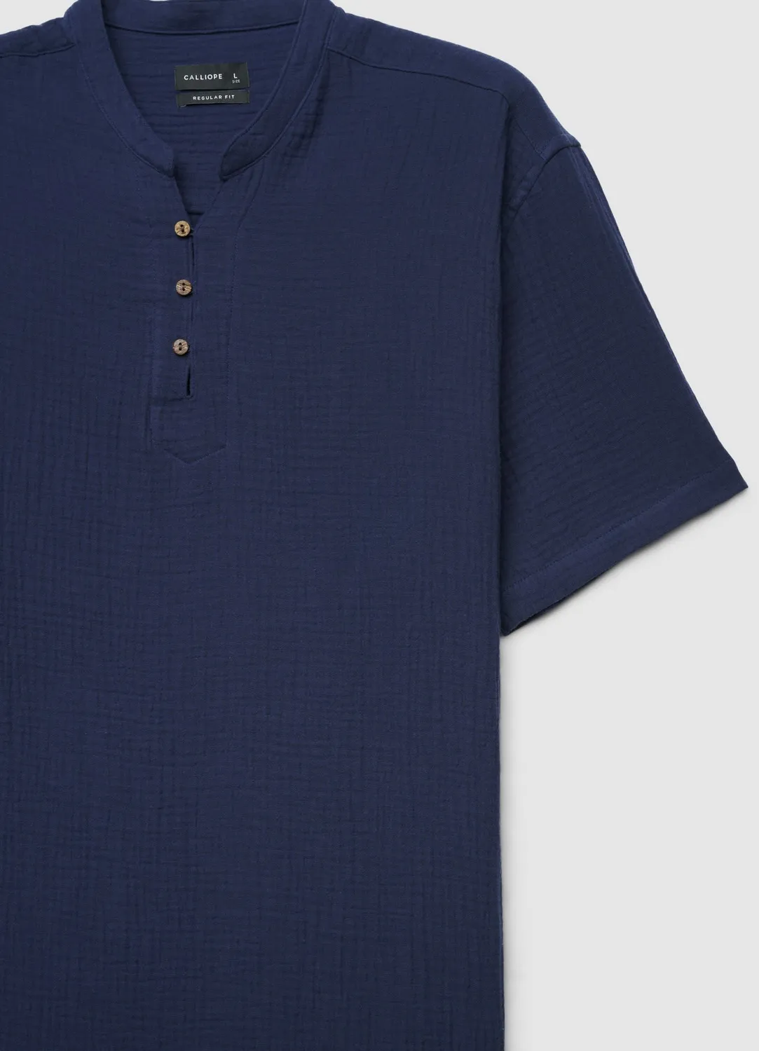 Calliope chemise col mao homme manches courtes
