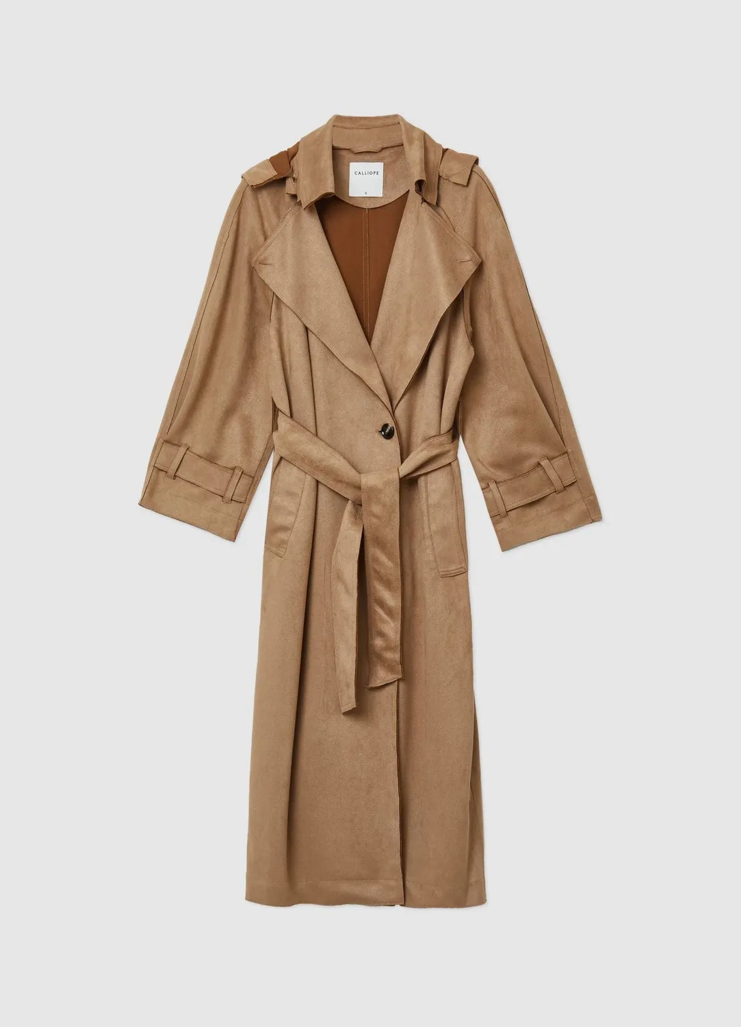 Calliope Manteau long chiné femme double boutonnage