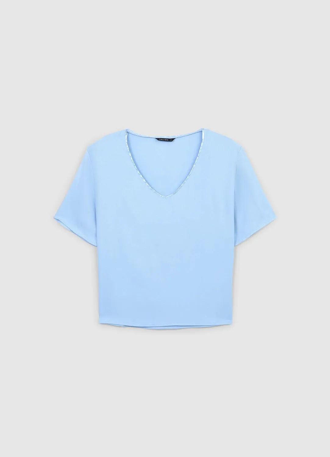 Calliope blouse col large femme manches courtes