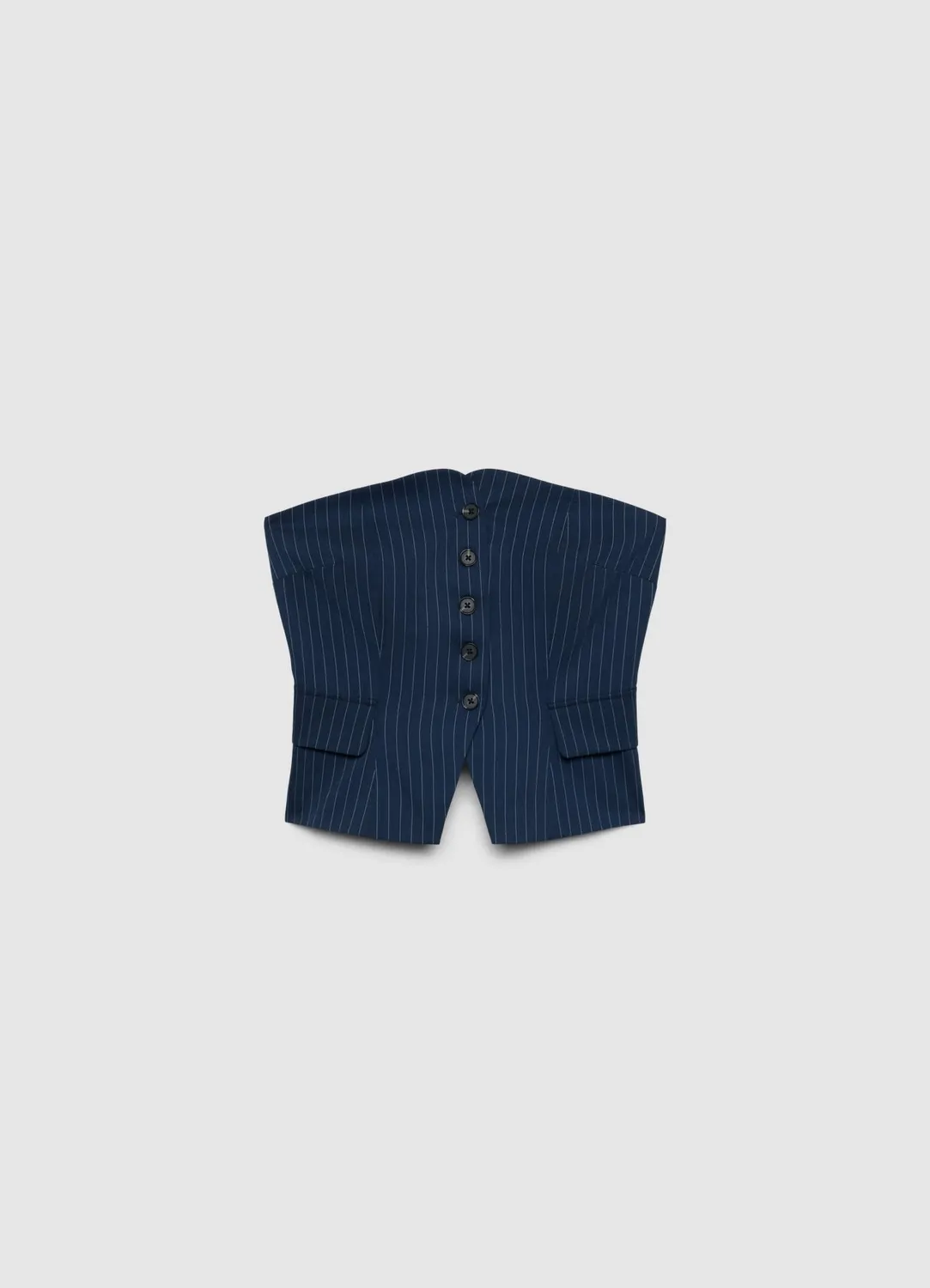 Calliope Atelier gilet bandeau femme rayé à boutons