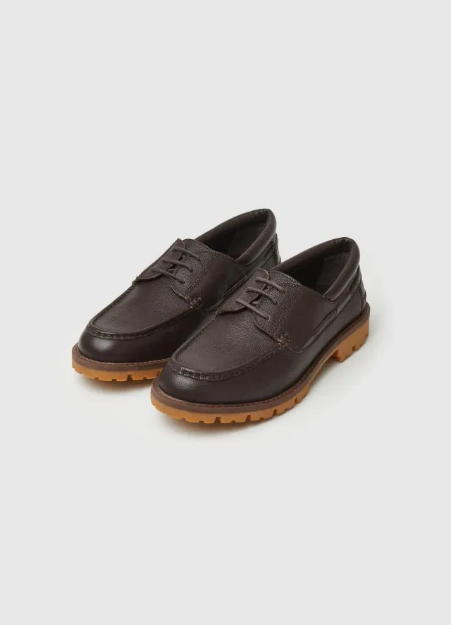 Calliope chaussures bateau homme cuir lacets