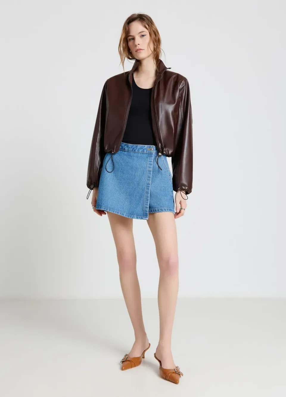 Calliope Jupe-Short Denim Femme Poches Bouton