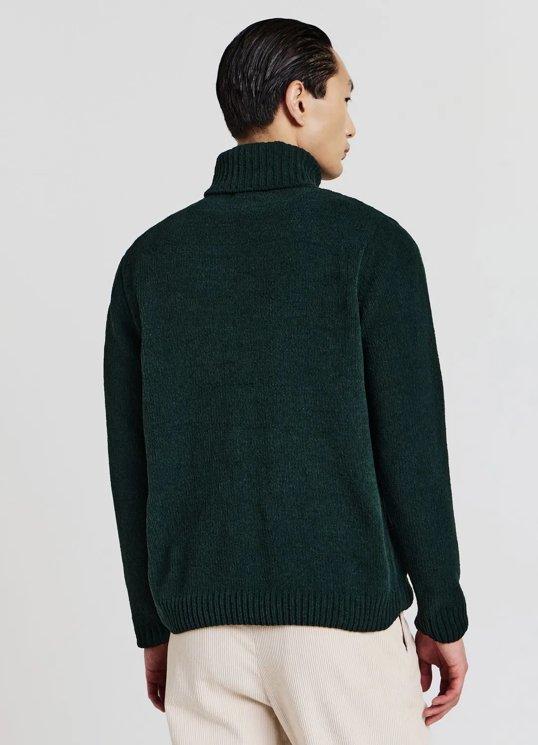 Calliope pull col roulé homme chenille uni
