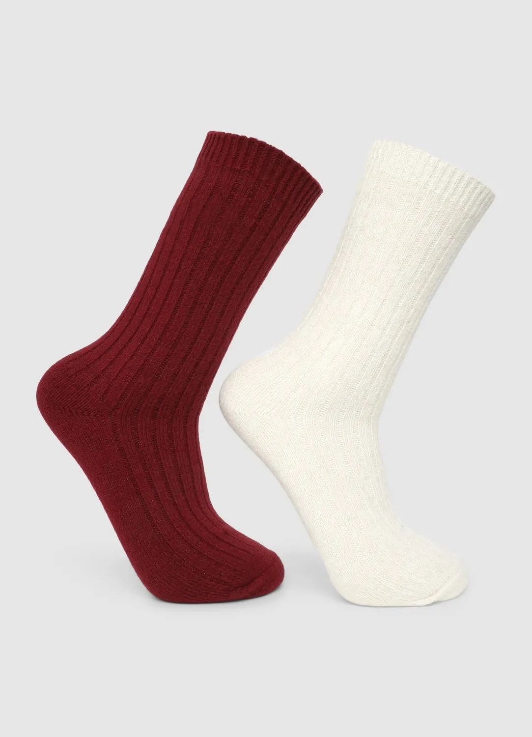 Calliope Lot 2 chaussettes femme côtes brillantes
