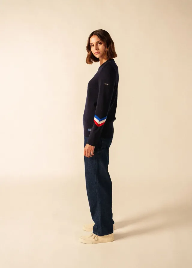 Saint James Mondiovision pull marin navy multico laine