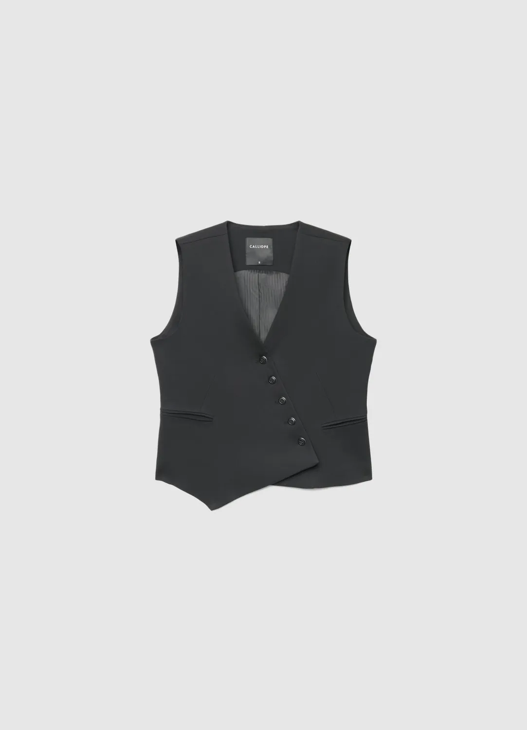 Calliope Gilet asymétrique femme 5 boutons tailleur