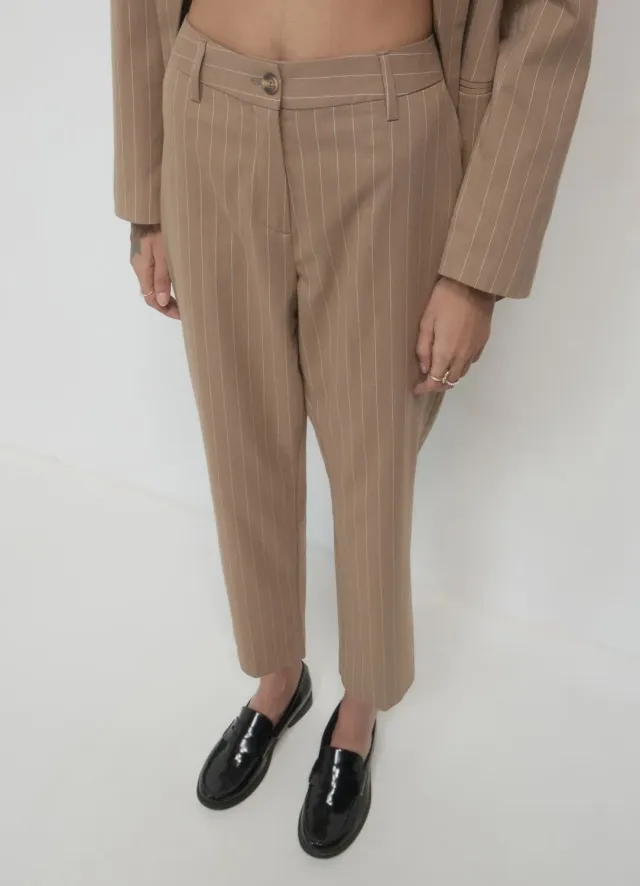 Calliope pantalon cigarette femme rayé regular